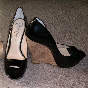 Jessica Simpson Black Wedges